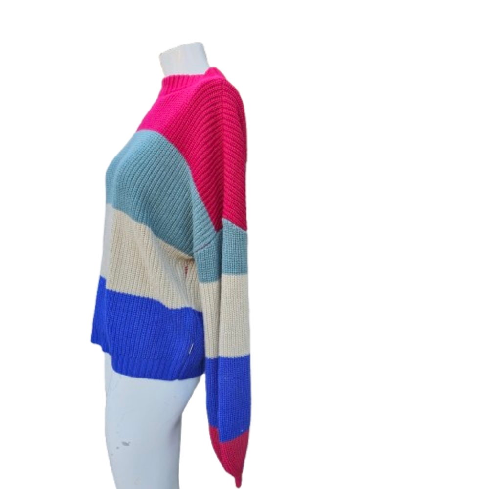 Brixton Madero Colorful Striped Women's Sweater Sz S